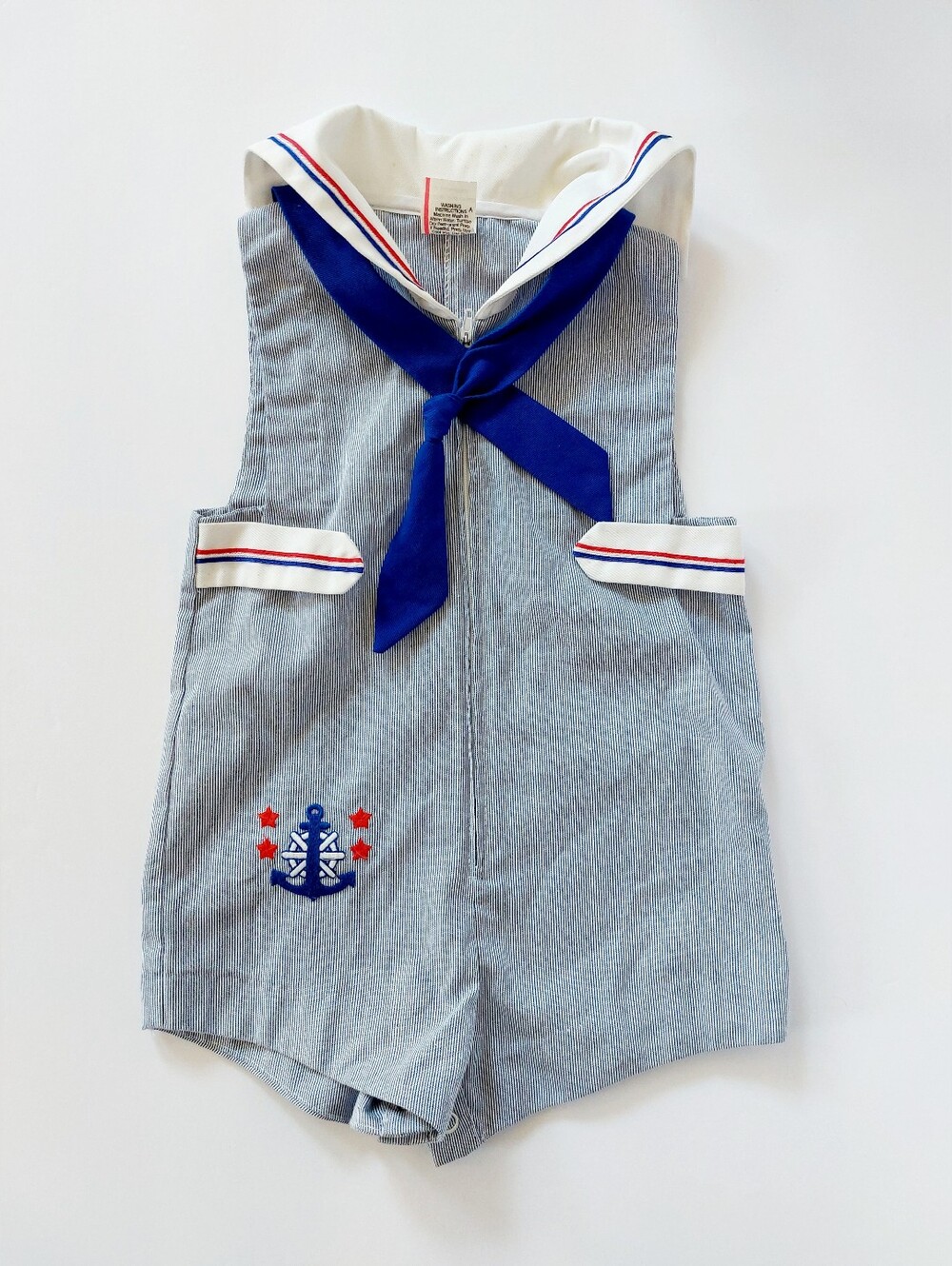 Vintage Sailor Romper 24m Baby Old‎ Money Hamptons Sailing Boat 70s/80s